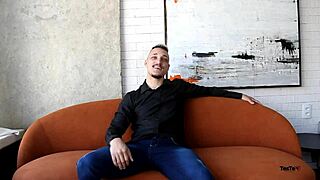 ever tried a sofa test with stunning reh queen? her piercing adds extra spice.