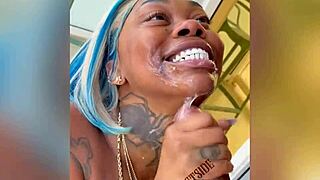 ghetto hood dick sucking videos compilation with sloppy spitting