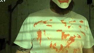 pissy the clown endures humiliation during bathing session with tattooed lover