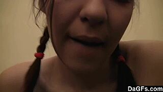 Cute Petite Teen Teases Webcam with Pigtails!