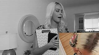 blonde gets tricked into big tits scene