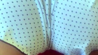 Stepfather Shocked by Brunette's Sex Toy in Lingerie