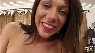 Before taking his big dick the thick brunette uses anal toys for preparation.