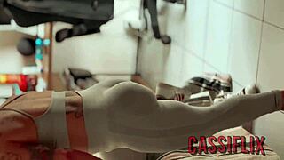 depois da academia, treinando sem calcinha, fui tomar banho com personal pauzudo que deu muita porra