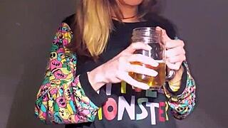 Bonneyuwu Intense Masturbation with Dildo and Plush in Pajamas