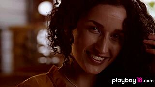 Petite Hungarian beauty Luca Miklosi presents her hairy pussy for Playboy