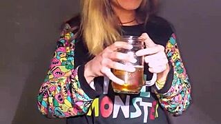 Bonneyuwu Intense Masturbation with Dildo and Plush in Pajamas