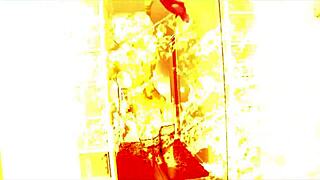 sexy babe stripping with big tits