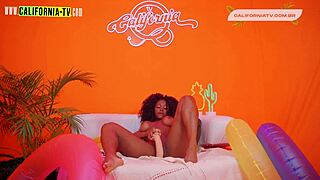 The brunette's excitement wets her tight pussy in anticipation