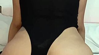 big ass colombian feels pleasure while masturbating and shaking