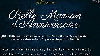 french step-mom bent over in doggystyle for her anniversary surprise