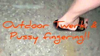 Outdoor Pillow Play With Fat Ass And Pussy