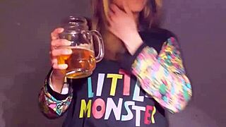 Bonneyuwu Intense Masturbation with Dildo and Plush in Pajamas