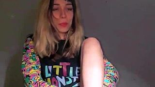 Bonneyuwu Intense Masturbation with Dildo and Plush in Pajamas