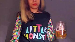 Bonneyuwu Intense Masturbation with Dildo and Plush in Pajamas