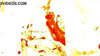 sexy babe stripping with big tits