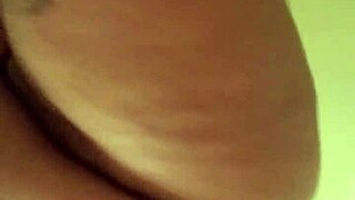 Ebony BBW teases with ripped clothes masturbation