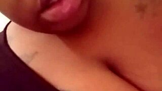 Ebony BBW teases with ripped clothes masturbation