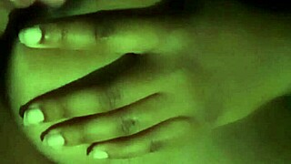 Licking on my nipples feel so good at night