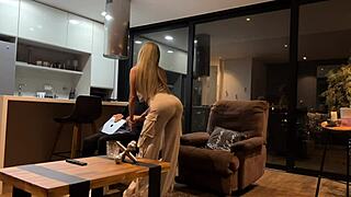 Curvy latina milf squirts after strip games with sugar daddy kyle stroker