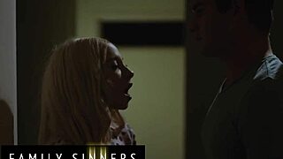 Hot blondie fucks stepbro after boyfriend leaves