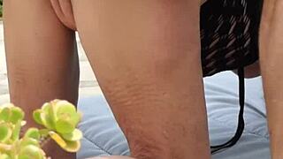 Mature Amateurs Engage In Sex In The Garden, Contrasting Nature And Passion