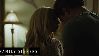 Hot blondie fucks stepbro after boyfriend leaves