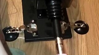 Sexysassy intensely fucks her sex machine to orgasm.