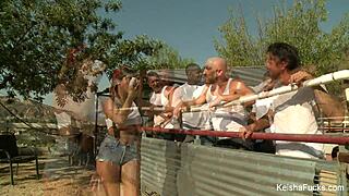 keisha grey gets a bunch of cocks?