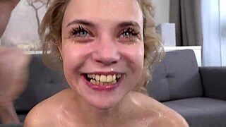 Intriguing Teen 18+ Bella Grey Takes Three Monster Cocks in Ass for Rough Anal Orgasm