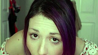 Petite Beauty Looks Cute with Huge Cock in Her Throat