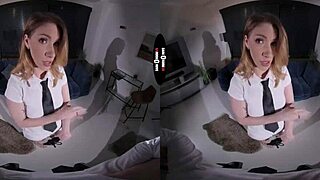 hey, redhead gets punished in dark room vr, wild stuff! 😈