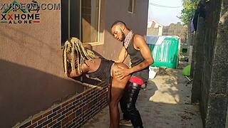 jasmine candy's quick outdoor encounter with the neighbor behind the windows