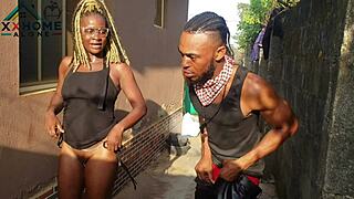 jasmine candy's quick outdoor encounter with the neighbor behind the windows