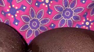 ebony amateur gets creampied by big black cock in homemade scene