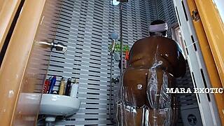 intriguing shower with mara exotic's fat onion booty