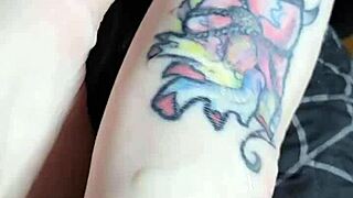 Skinny Tattooed Babe Gets Her Feet Fucked In Bondage!