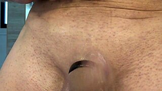 Damn! Check this small dick getting oiled up for solo play!