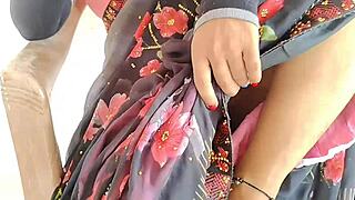 Auntie gets hot after watching sex video and enjoys desi fucking.