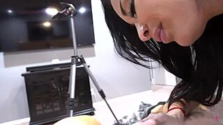 horny latina in pink lingerie begs for hard fucking with big cock