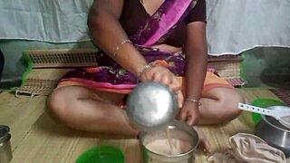 Aunty gets hardcore with stepbrother, showing her hairy pussy outdoors