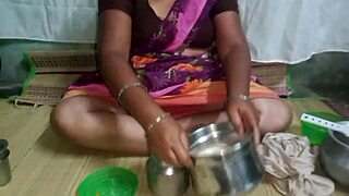 Aunty gets hardcore with stepbrother, showing her hairy pussy outdoors