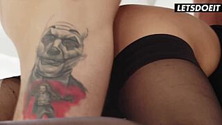 Mia Trejsi in heels and stockings surprises boyfriend