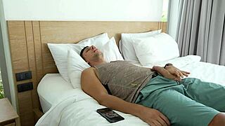 stepbrother imagines hard sex with stepsister and jerks off to her photo