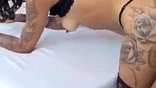 Ebony Girl Visits Guy with Huge Tattoo