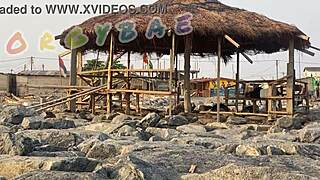 Couple Engages In Voyeur Activities At Public Bar And Beach