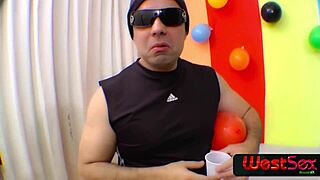 Latina Mayara Sol takes anal and cum at son's party