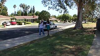 Teen brunette gets facial