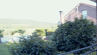 fucking the tattooed student doggystyle on the porch