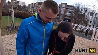 Hot Athlete Picked Up And Fucked In Stranger's Car In Front Of Her Boyfriend, Feeling Excited